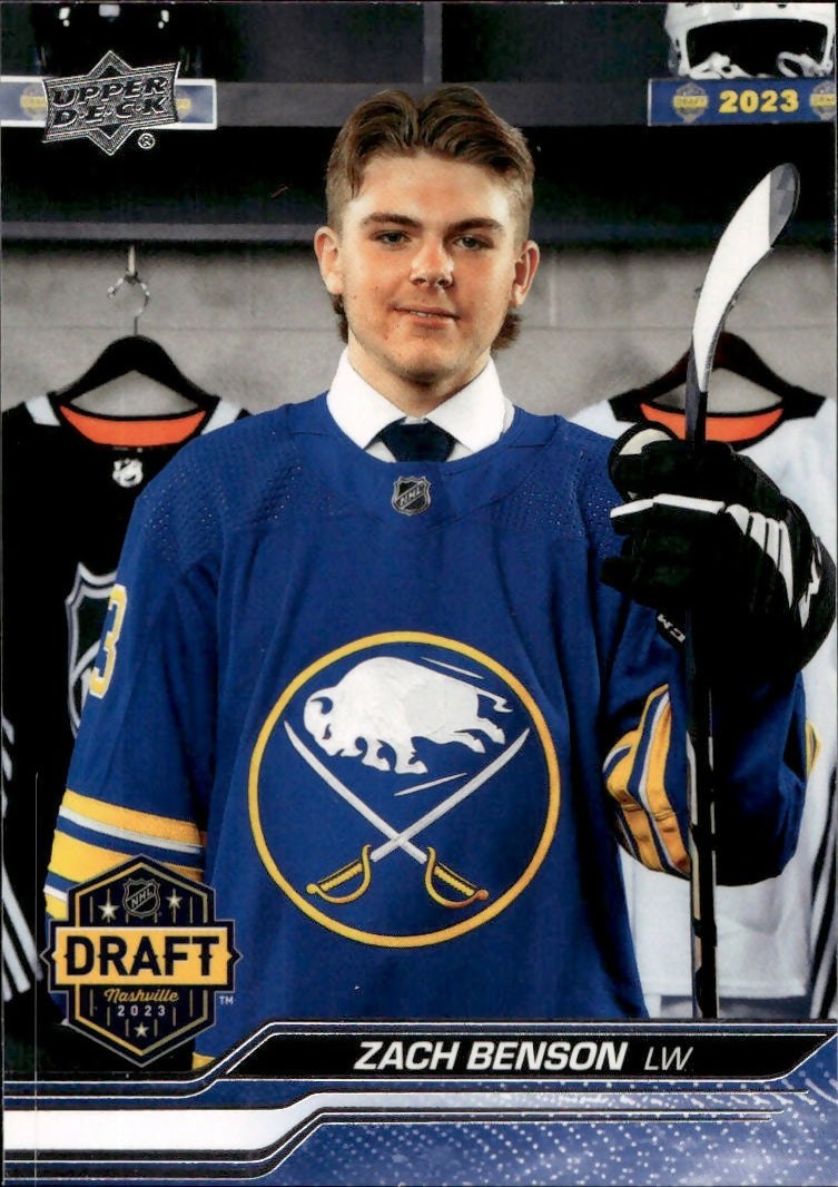 2023-24 Upper Deck Extended Series - Base - 1st Round Rookies #739 Zach Benson - Buffalo Sabres - A