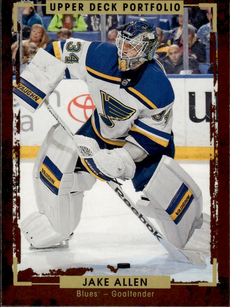 2015-16 Upper Deck Portfolio Hockey - Base #28 Jake Allen - St. Louis Blues