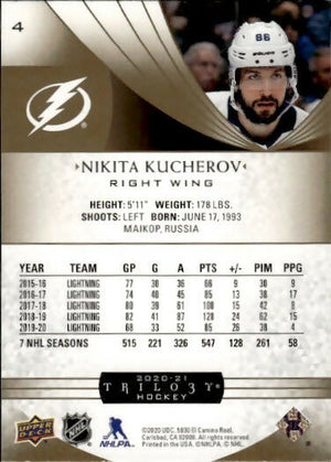 2020-21 Upper Deck Trilogy Hockey - Base #4 Nikita Kucherov - Tampa Bay Lightning