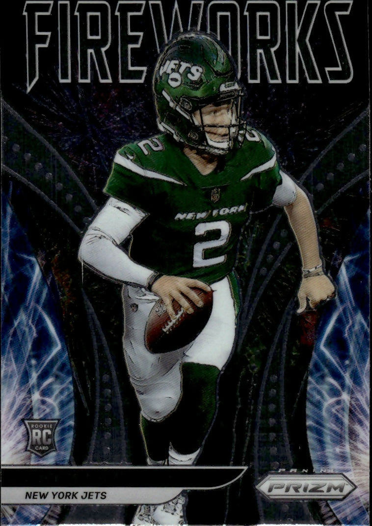 2024 Panini Prizm Football - Fireworks #F-22 Zach Wilson New York Jets - A