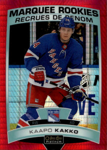 2019-20 Upper Deck O-Pee-Chee Platinum - Base - Red Prizm :199 #199 Kaapo Kakko - New York Rangers - A