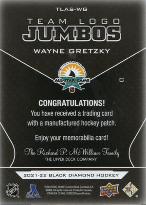 2021-22 Upper Deck Black Diamond - Team Logo Jumbos #TLAS-WG Wayne Gretzky - B