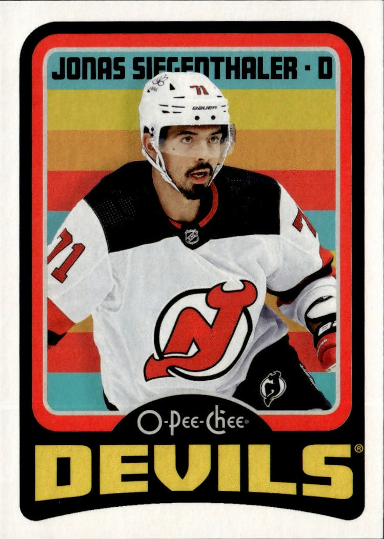 2024-25 Upper Deck O-Pee-Chee - Base - Retro #366 Jonas Siegenthaler - New Jersey Devils - A