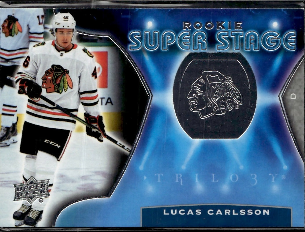 2020-21 Upper Deck Trilogy Rookie Super Stage #RSS-6 Lucas Carlsson Chicago Blackhawks
