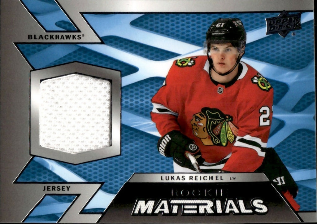2022-23 Upper Deck Series 2 Hockey - Rookie Materials #RM-LR Lukas Reichel - Chicago Blackhawks - A