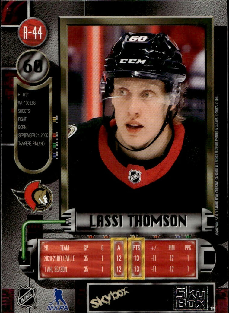 2022-23 Upper Deck Skybox Metal Universe - 1997-98 Retro #R-44 Lassi Thomson - Ottawa Senators - B