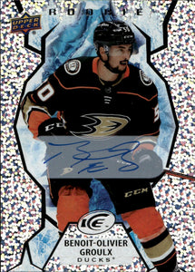 2021-22 Upper Deck Ice Hockey - Base - Rookie - White Snowflake - Auto #111 Benoit-Olivier Groulx- Anaheim Ducks - A