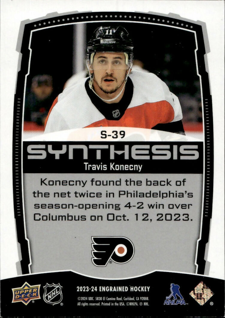 2023-24 Upper Deck Engrained Hockey - Synthesis #S-39 Travis Konecny - Philadelphia Flyers - B