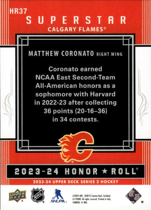 2023-24 Upper Deck Series 2 Hockey - Superstars #HR37 Matthew Coronato - Calgary Flames