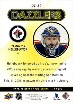 2021-22 Upper Deck Series 1 - Dazzlers - Blue #DZ-50 Connor Hellebuyck - Winnipeg Jets - B