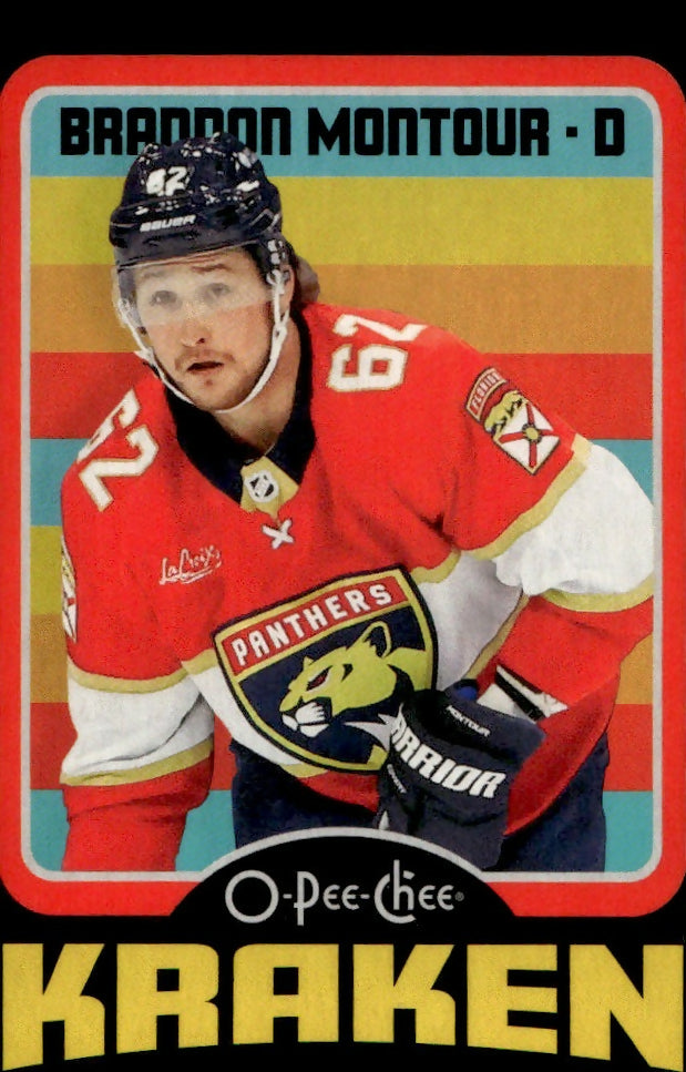 2024-25 Upper Deck O-Pee-Chee Hockey - Base - Retro - Black Boarder :100 #202 Brandon Montour - Seattle Kraken - A