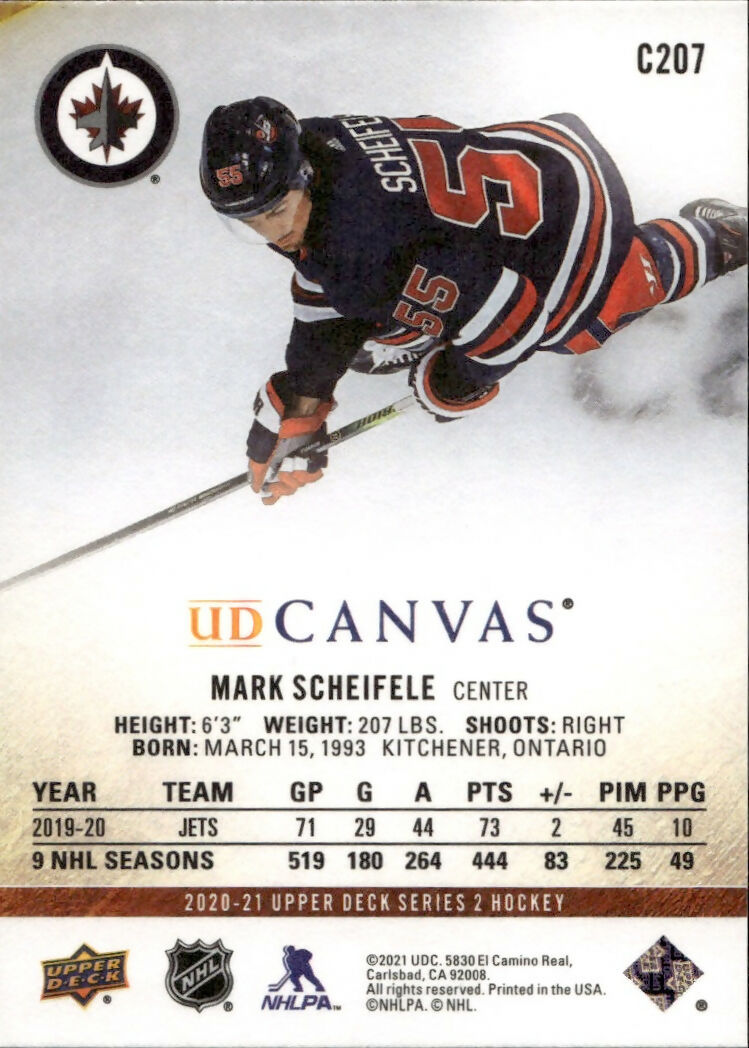 2020-21 Upper Deck Series 2 Hockey - UD Canvas #C207 Mark Scheifele - Winnipeg Jets - B