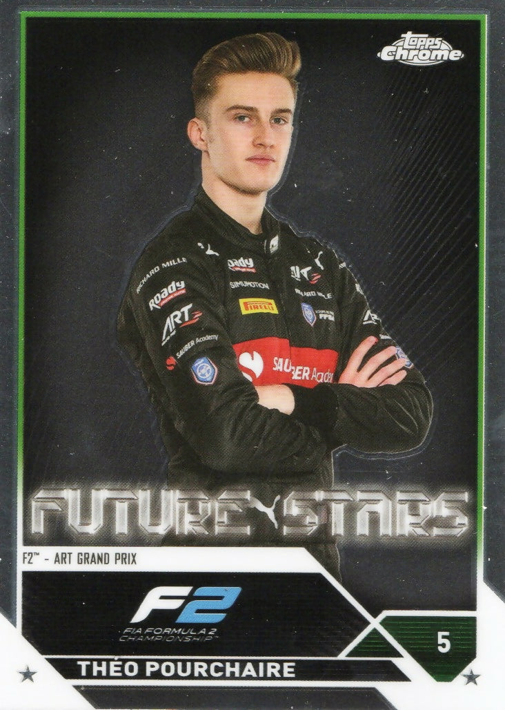 2023 Topps Chrome Formula 1 Base #78 - F2 Drivers Theo Pourchaire - F2 Art Grand Prix - A