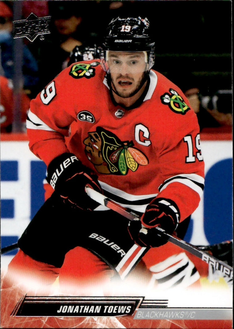 2022-23 Upper Deck Series 1 Hockey - Base #43 Jonathan Toews - Chicago Blackhawks - A