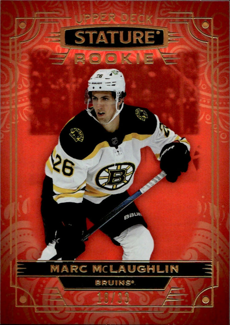 2022-23 Upper Deck Stature Hockey - Base - Red - Rookie :33 #177 Marc McLaughlin - Boston Bruins - A