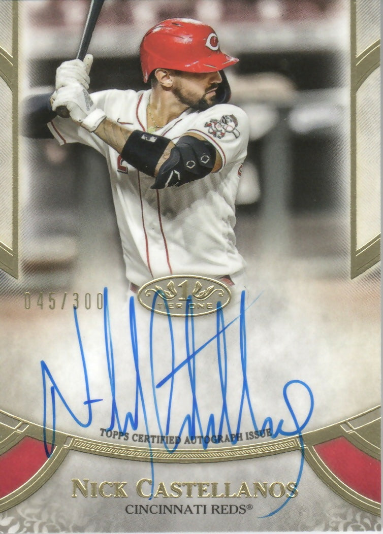 2021 Topps Tier One Baseball - Prime Performers Autographs :300 #PPA-NCA Nick Castellanos - Cincinnati Reds - F