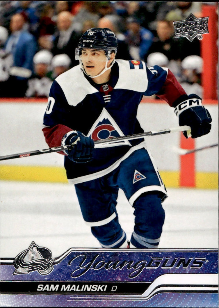 2023-24 Upper Deck Extended Series Hockey - Base - Young Guns #716 Sam Malinski - Colorado Avalanche - A