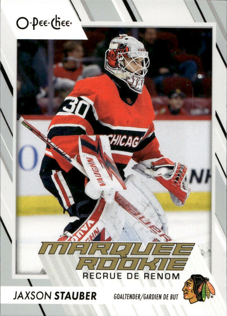 2023-24 Upper Deck O-Pee-Chee Hockey - Base - Marquee Rookie #551 Jaxson Stauber - Chicago Blackhawks