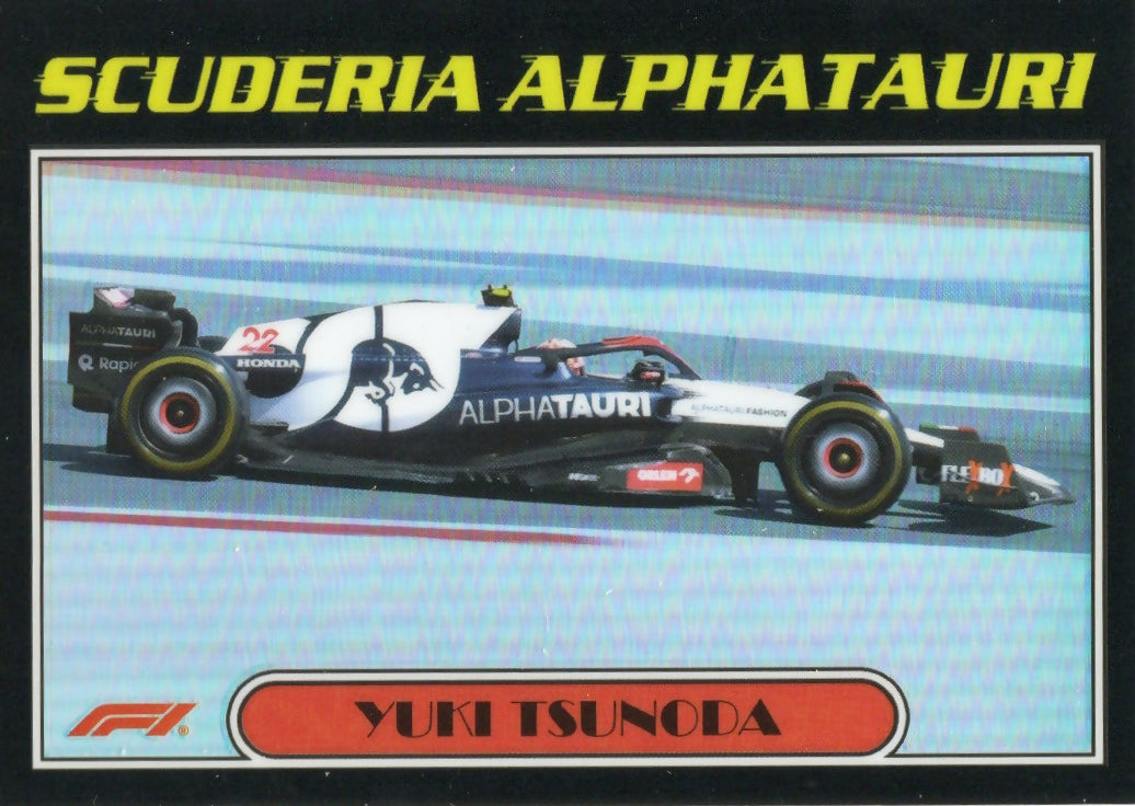 2023 Topps Chrome Formula 1 Autos of 1977 #AU77-YT Yuki Tsunoda - Scuderia Alphatauri - A