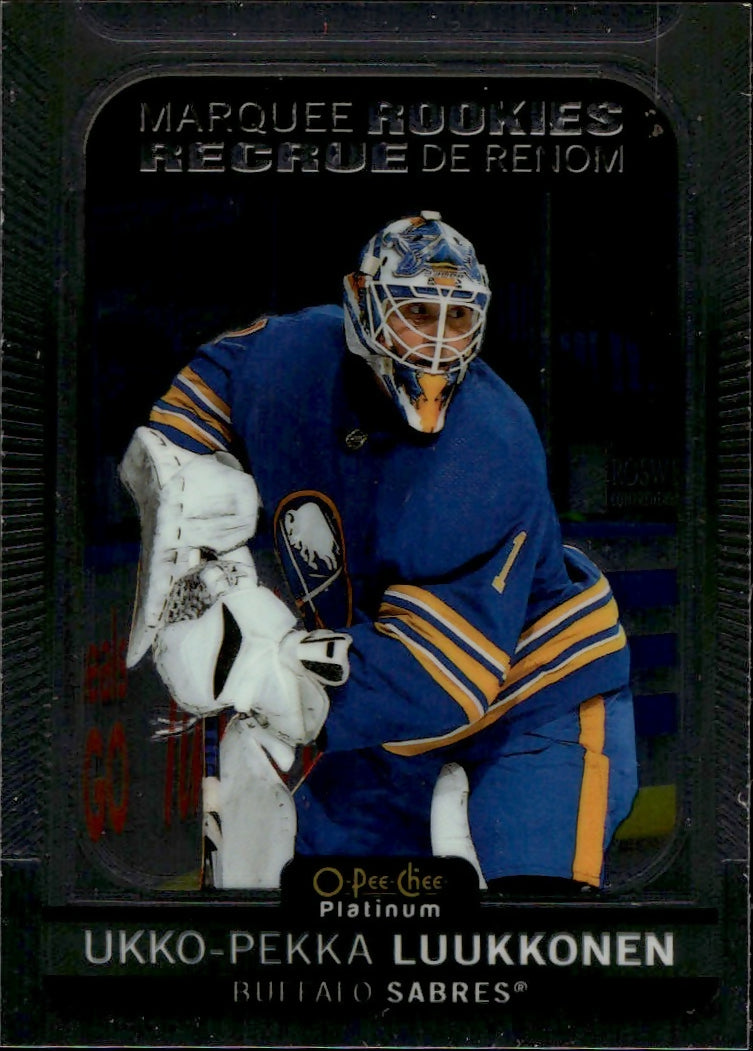 2021-22 Upper Deck O-Pee-Chee Platinum - Base - Marquee Rookie - #215 Ukko-Pekka Luukkonen - Buffalo Sabres - A