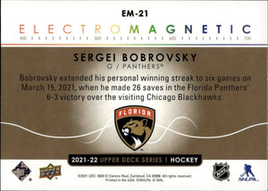 2021-22 Upper Deck Series 1 - Electromagnetic #EM-21 Sergei Bobrovsky - Florida Panthers - B