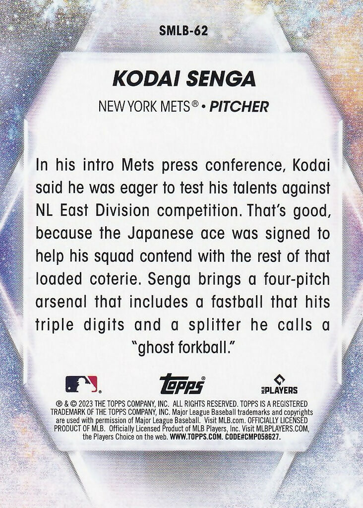 2023 Topps Update Stars of MLB #SMLB-62 Kodai Senga New York Mets