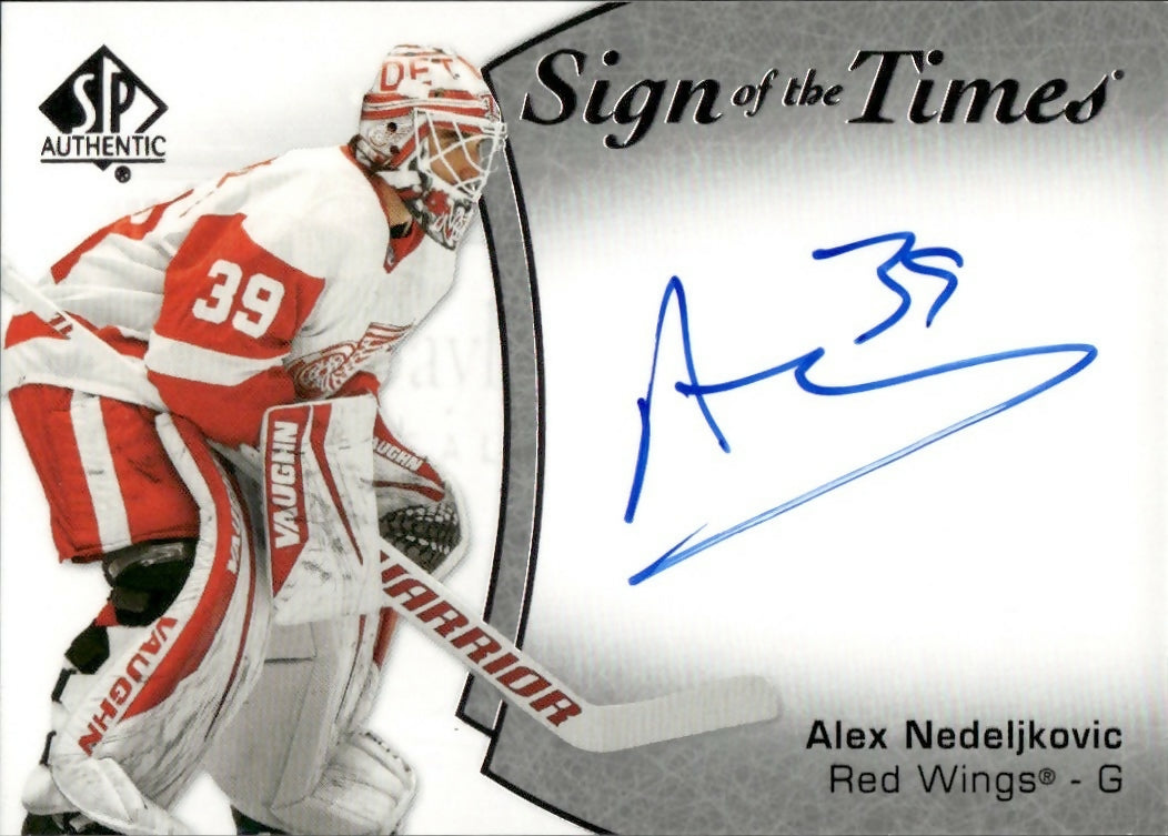 2021-22 Upper Deck SP Authentic - Sign Of The Times #SOTT-AN Alex Nedeljkovic - Detroit Red Wings - A