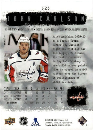 2020-21 Upper Deck Sp Authentic Hockey - 2000-01 Retro #R23 John Carlson - Washington Capitals