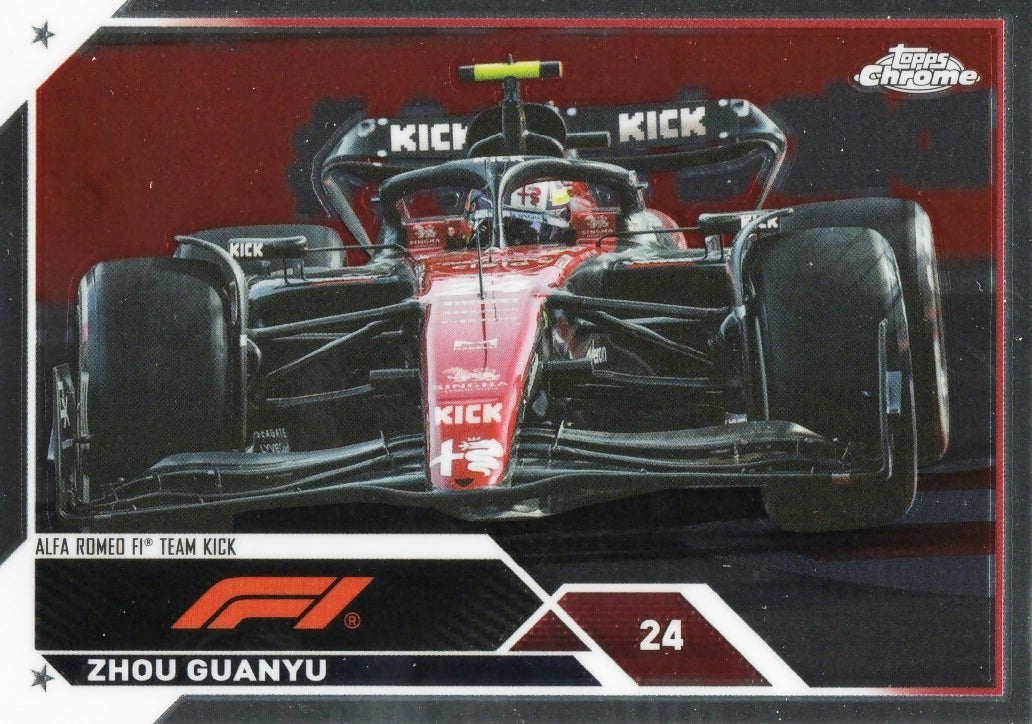 2023 Topps Chrome Formula 1 Base #119 - F1 Cars Zhou Guanyu - Alfa Romeo F1 Team Kick - A