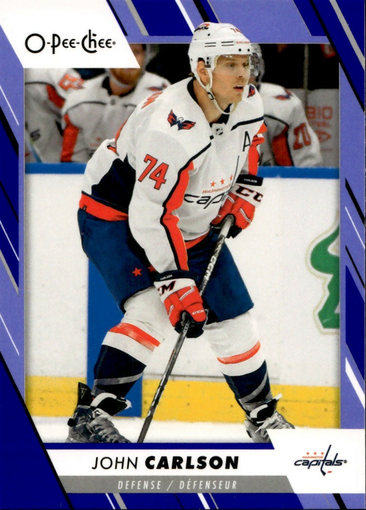 2023-24 Upper Deck O-Pee-Chee Hockey - Base - Blue Boarder #411 John Carlson - Washington Capitals - A