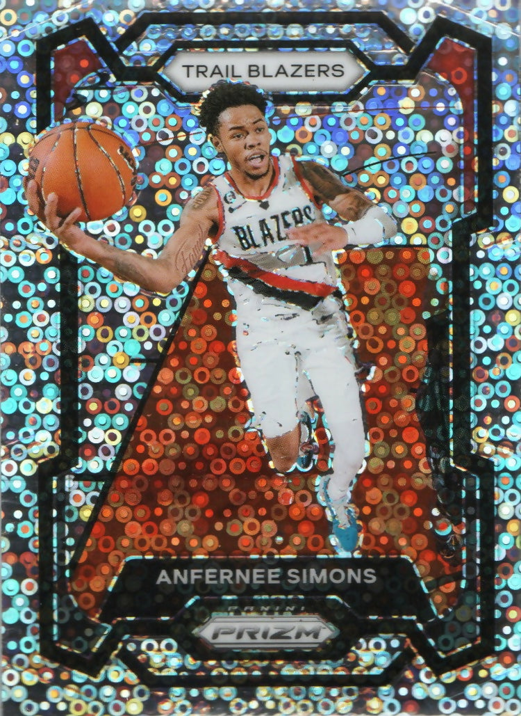 2023-24 Panini Prizm Basketball Base - Fast Break Prizm #106 Anfernee Simons, Portland Trail Blazers - A