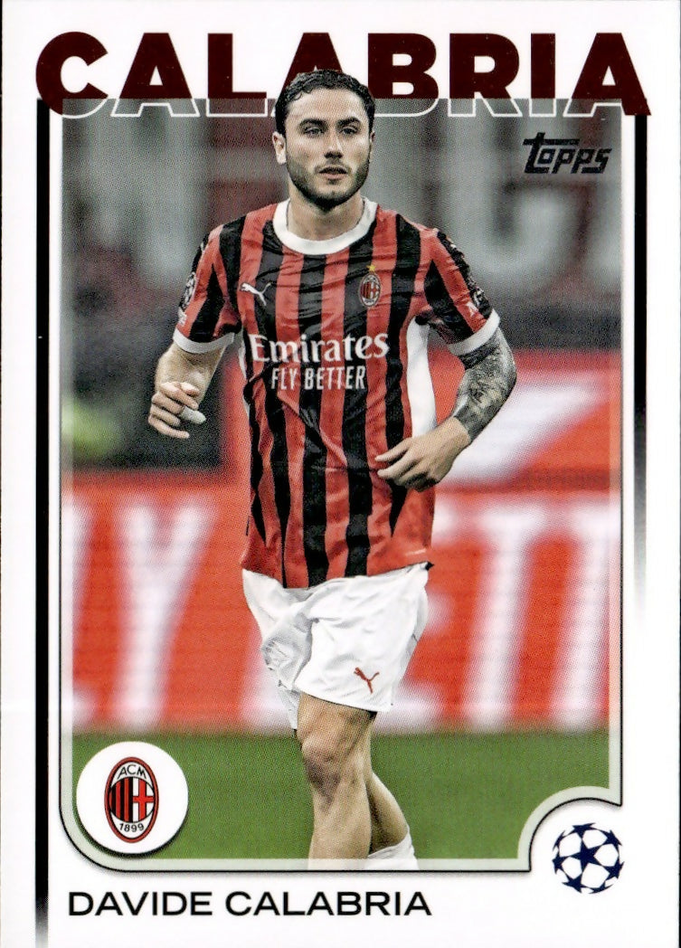 2024-25 Topps UEFA Club Competitions - Base #82 Davide Calabria - AC Milan - A