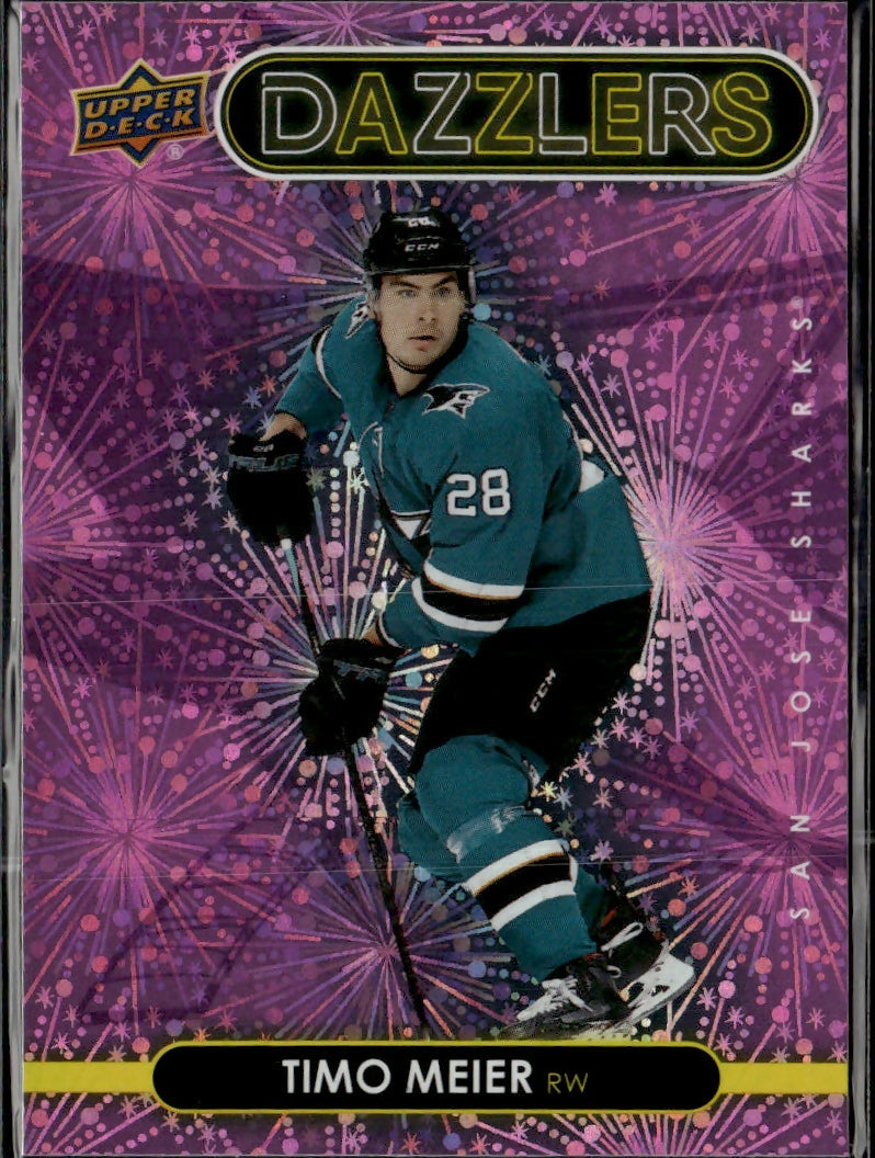 2021-22 Upper Deck Extended Series Hockey Dazzlers Pink #DZ-134 Timo Meier San Jose Sharks