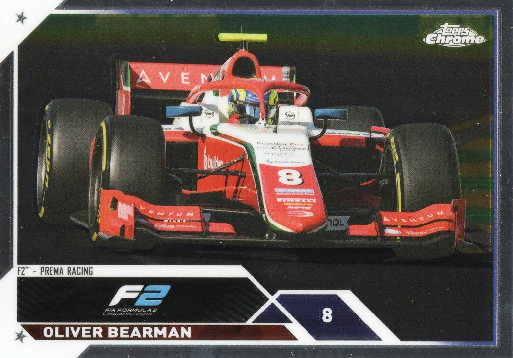 2023 Topps Chrome Formula 1 Base #123 - F2 Cars Oliver Bearman - F2 Prema Racing - A