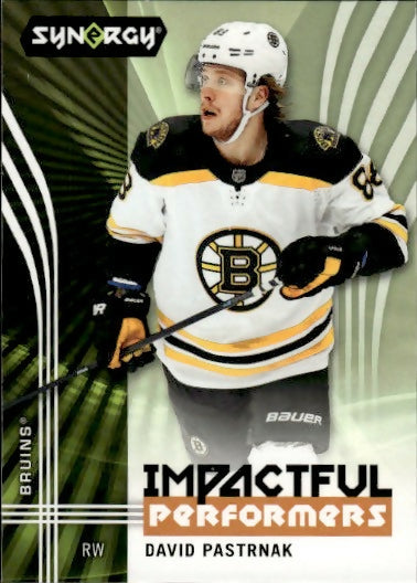 2019-20 Upper Deck Synergy Hockey - Impactful Performers #IP-8 David Pastrnak - Boston Bruins