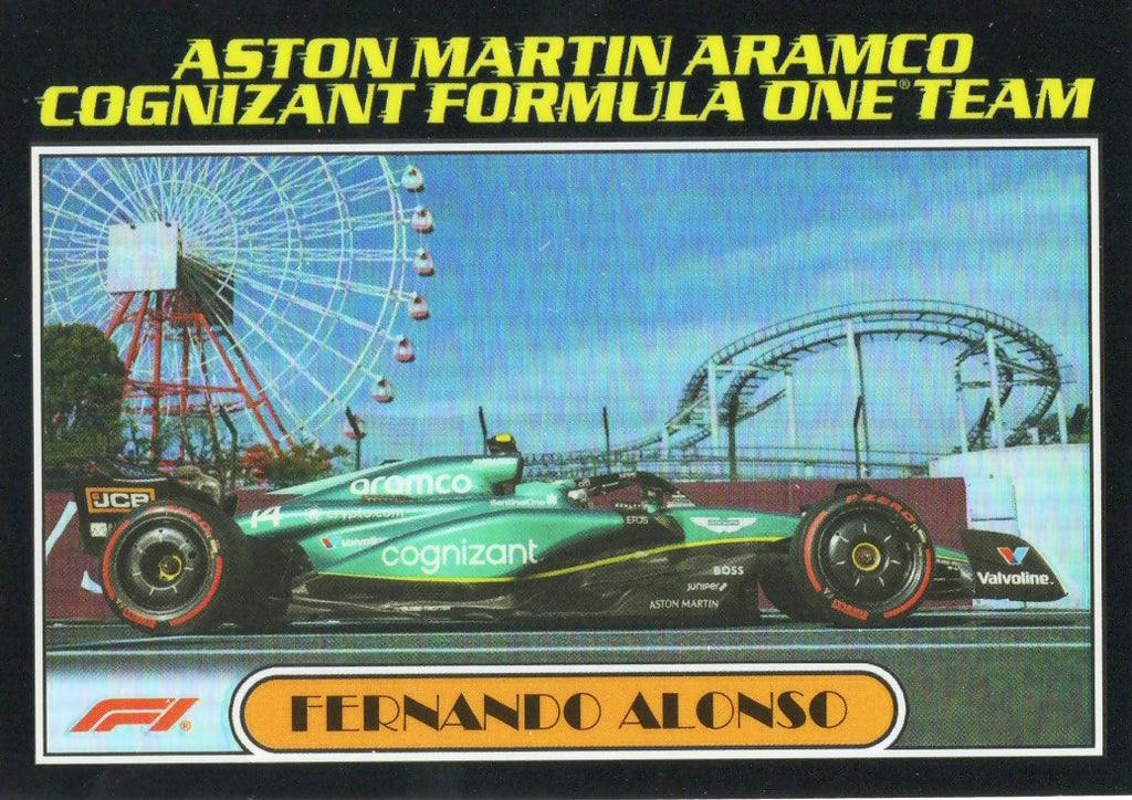 2023 Topps Chrome Formula 1 Autos of 1977 #AU77-FA Fernando Alonso - Aston Martin Aramco Cognizant Formula One Team - A