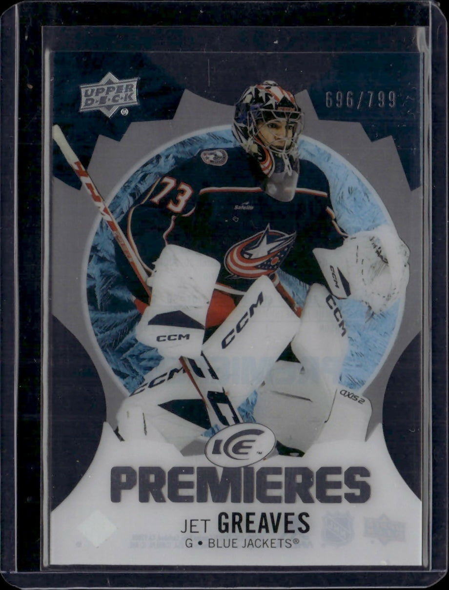 2023-24 Upper Deck Ice Hockey - Base - Ice Premiers :799 #198 Jet Greaves - Columbus Blue Jackets - A
