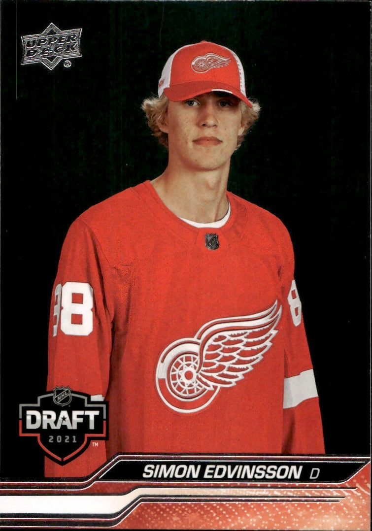 2023-24 Upper Deck Extended Series - Base - 1st Round Rookies #738 Simon Edvinsson - Detroit Red Wings - A