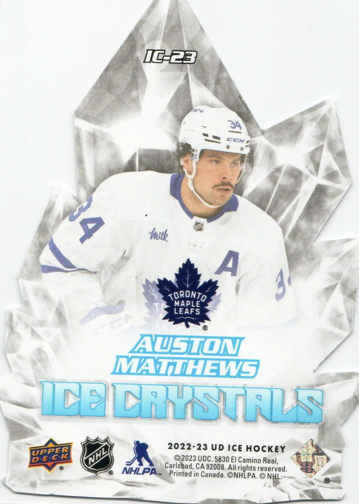 2022-23 Upper Deck Ice Hockey - Ice Crystals #IC-23 Auston Matthews - Toronto Maple Leafs - B