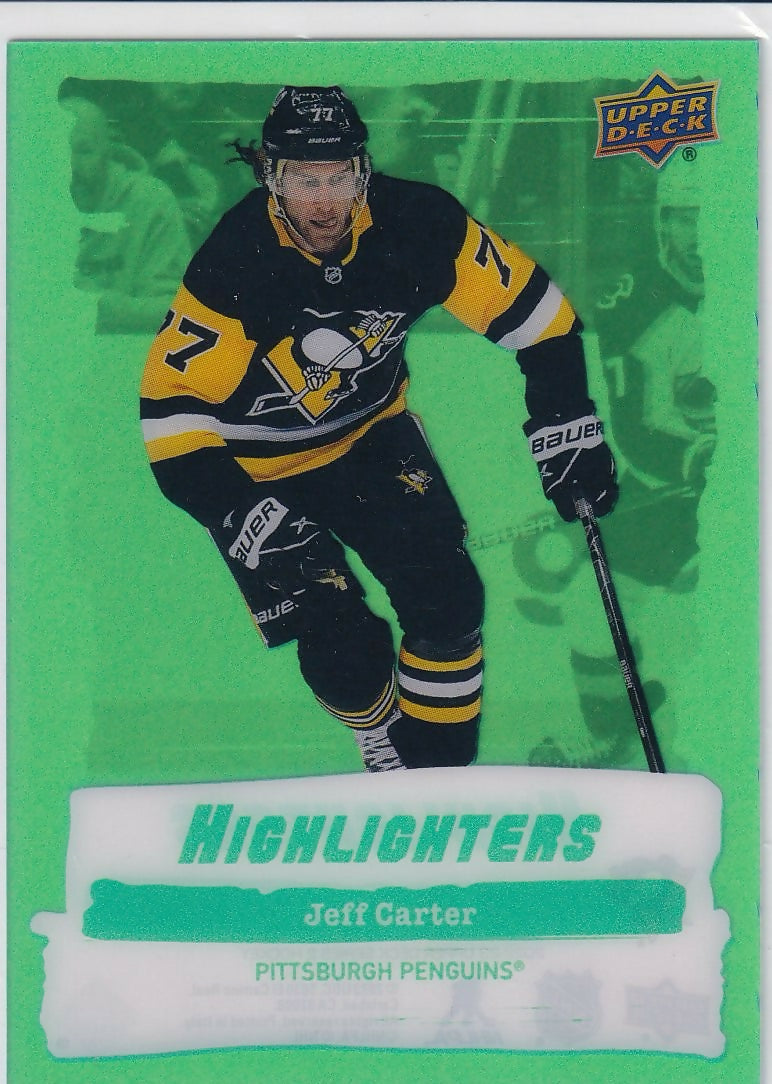 2022-23 Upper Deck Highlighters Green #HL-2 Jeff Carter Pittsburgh Penguins