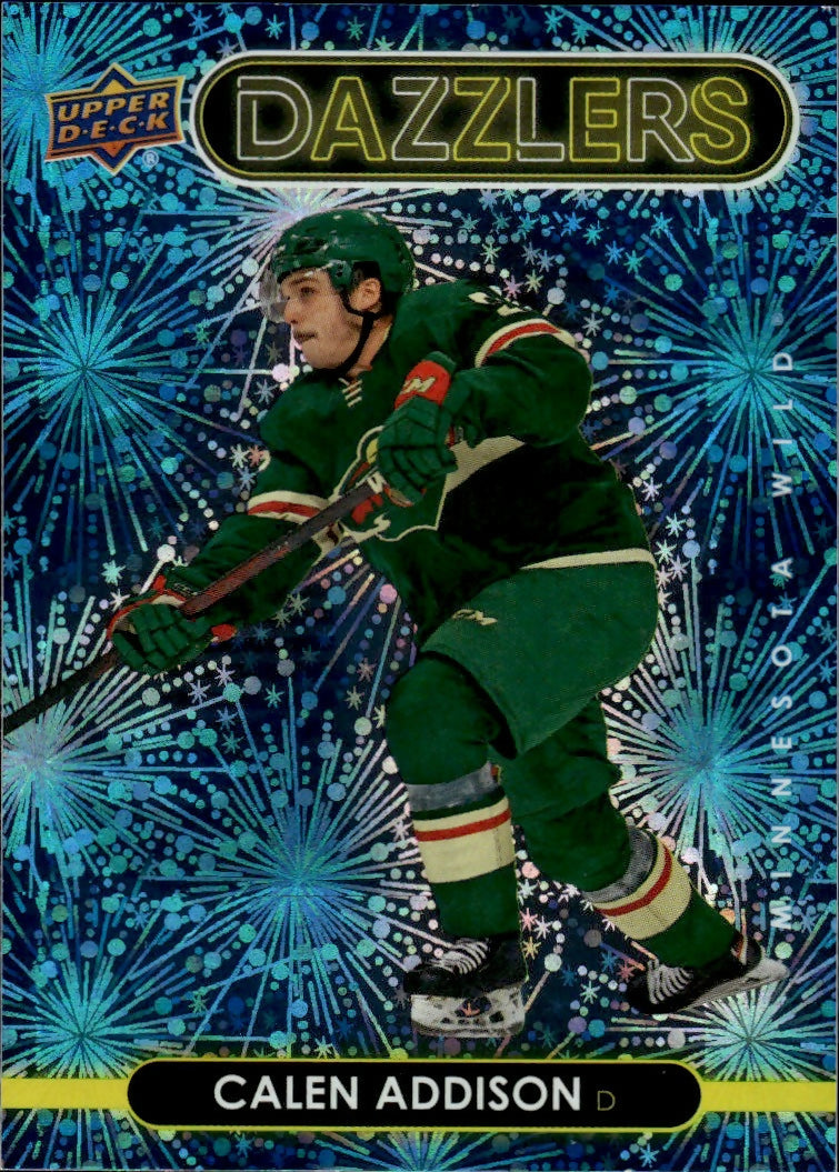 2021-22 Upper Deck Series 2 Hockey - Dazzlers - Blue #DZ-75 Calen Addison - Minnesota Wild - A