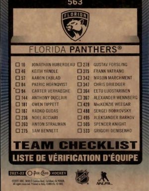 2021-22 Upper Deck O-Pee-Chee Hockey - Base - Blue #563 Checklist - Florida Panthers