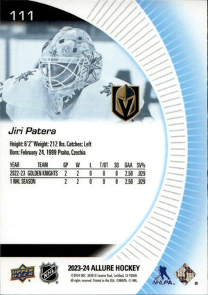 2023-24 Upper Deck Allure Hockey - Base - Rookie #111 Jiri Patera - Vegas Golden Knights - B