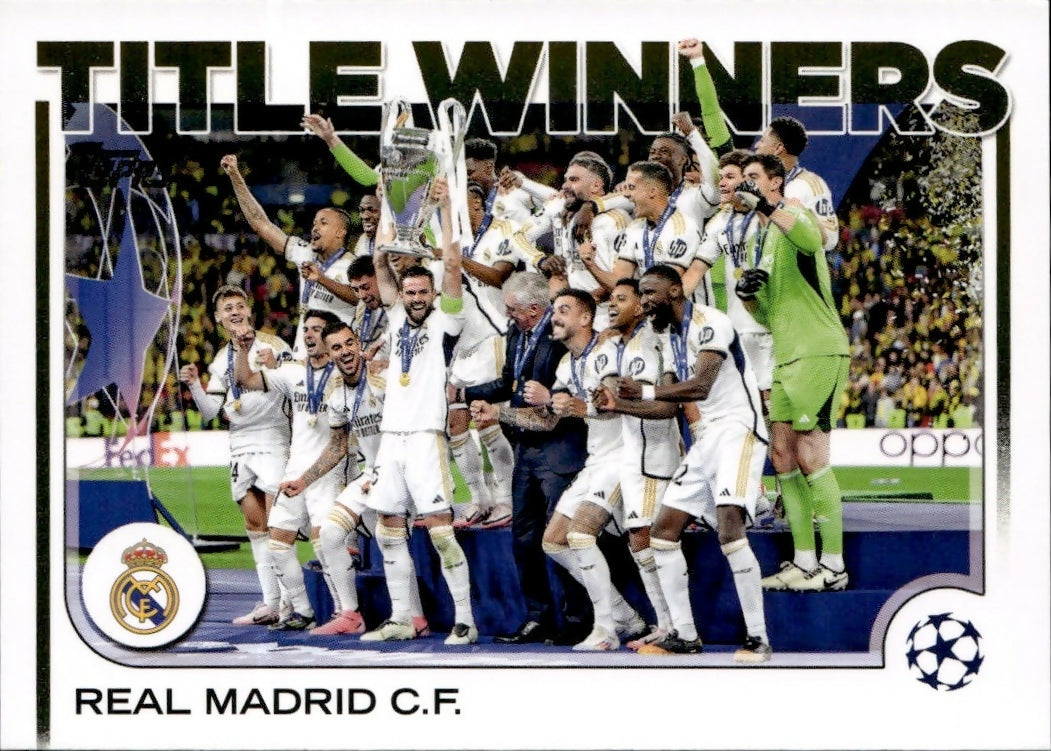 2024-25 Topps UEFA Club Competitions - Base #15 Real Madrid C.F. Capture 15th European Crown - A
