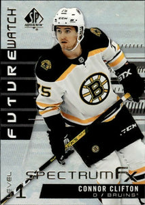 2019-20 Upper Deck SP Authentic Hockey - Base - Future Watch - Spectrum FX #S-61 Connor Clifton - Boston Bruins