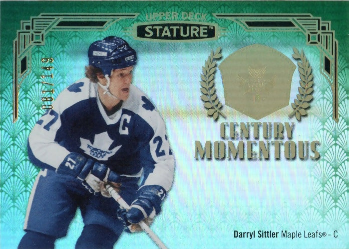 2020-21 Upper Deck Stature - Century Momentous - Green :149 #CM-8 Darryl Sittler - Toronto Maple Leafs - A