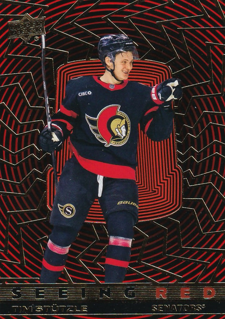 2023-24 Upper Deck Extended Series Hockey - Seeing Red #SR-17 Tim Stutzle - Ottawa Senators - A