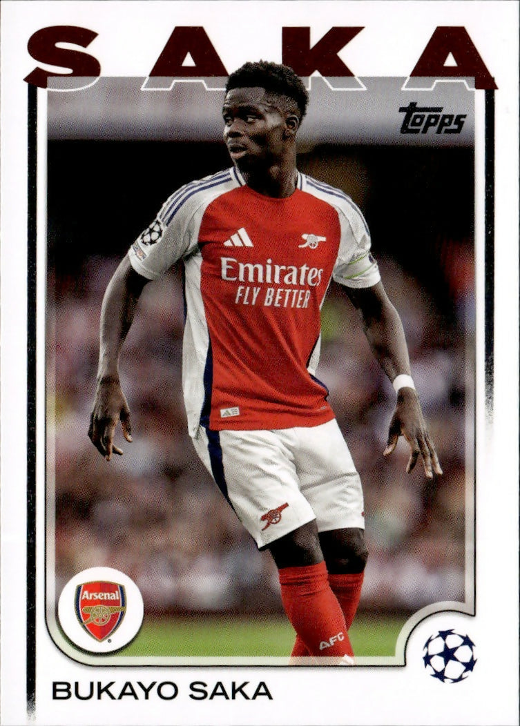 2024-25 Topps UEFA Club Competitions - Base #77 Bukayo Saka - Arsenal FC - A