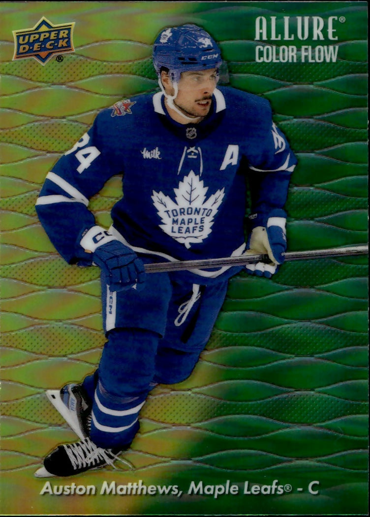 2023-24 Upper Deck Allure Hockey - Color Flow - Yellow-Green Spectrum #CF-24 Auston Matthews - Toronto Maple Leafs - A