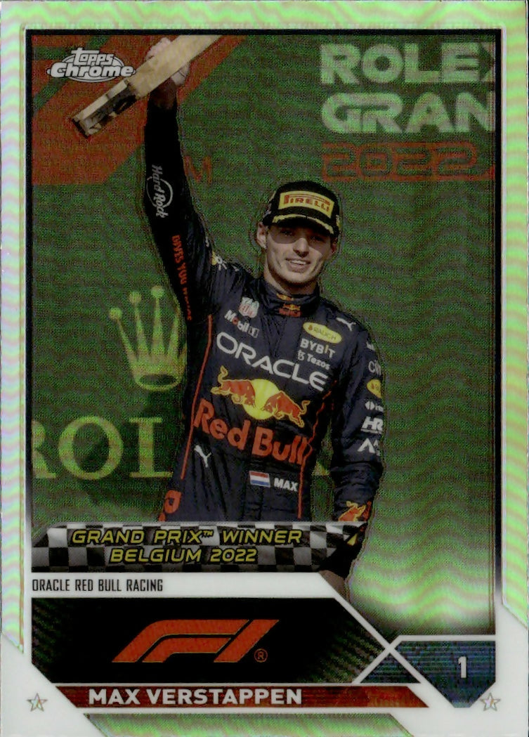 2023 Topps Chrome Formula 1 Base #157 - Grand Prix Winners - Refractor Max Verstappen - Oracle Red Bull Racing - A